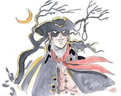 Vianello - Acquerello originale del personaggio Dick Turpin sull‘Artbook di Lele Vianello - Hardcover - First edition