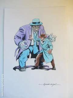 DIBUJO COLOREADO A MANO ORIGINAL FIRMADO LÓPEZ ESPÍ HULK MR FIXIT MARVEL DC DIN A4 SD