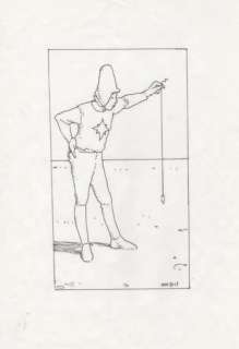 Moebius | Â«Le fil Ã  PlombÂ». Encre de Chine sur papier pour STARDOM. Format | Tessier Sarrou