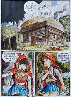 Cosimo Ferri - Tavola originale "Cappuccetto Rosso" - Loose page - Unique copy