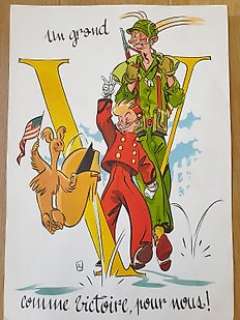 Séverin, Al | Séverin, Al - Dessin original couleur - Spirou & Fantasio - Un grand V comme victoire, pour nous ! | Catawiki