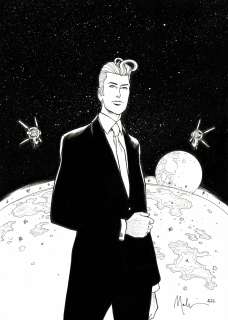 Malfin | Golden City, Harrisson Banks, dessin original à l’encre de chine. | Septimus