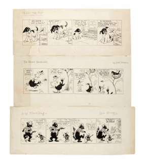 LANG CAMPBELL ORIGINAL COMIC STRIP ART TRIO. | Hake’s