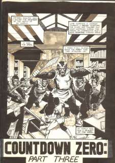 M.C. Wyman, Terry Pallot - planet of the apes #16 title page - countdown zero: part three - malibu comics - 1991