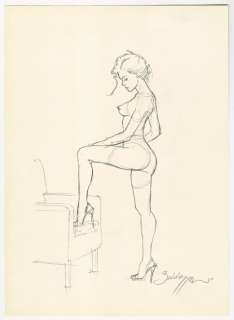 Roberto Baldazzini | Baldazzini - sketch originale "Sexy Pin-up" - Page volante - Exemplaire unique | Catawiki