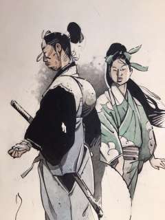 Michetz, Marc | Michetz, Marc - Dessin original couleur - Kogaratsu et la fille au kimono vert - (2020) | Catawiki