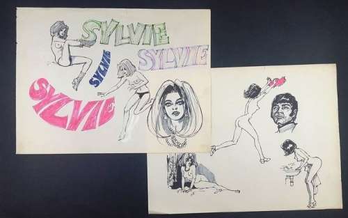 Rino Albertarelli | Rino Albertarelli - 2x Illustrazioni Originali "Sylvie" - Page volante - Exemplaire unique - (1970) | Catawiki