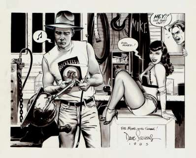Dave Stevens - Betty page / rocketeer published pinup (1985)