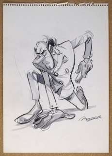 Munuera | Zorglub par Munuera - Dessin original - Zorglub Genou Ã  terre - Page volante | Catawiki