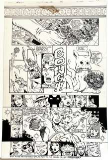Todd McFarlane Steve Montano - infinity, inc. #21 p 10 (20 super heroes! ) large art -1985