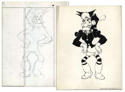 Al Capp Drawing of ’’Li’l Abner’’ Favorite Mammy Yokum -- Large Art Measures 11.5’’ x 14.5’’ | Nate Sanders