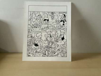 Delzenne, Philippe | Delzenne, Philippe - 4 Originele tekeningen - Jommeke - 1x voor kookboek + 3x voor wereldtentoonstelling Dubai | Catawiki