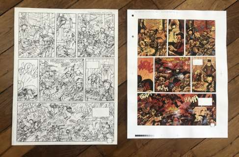 Fourquemin, Xavier | Fourquemin, Xavier - Planche originale + mise en couleur originale - Outlaw T1 - Jupons et corbillards - (2001) | Catawiki