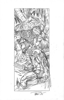 Paul Pelletier | Sketch Pin-Up, FF- Thing | Paul Pelletier
