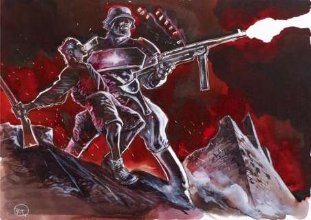 Toulhoat, Ronan | Toulhoat, Ronan - Dessin original couleur - Block 109 - Victory - (2012) | Catawiki