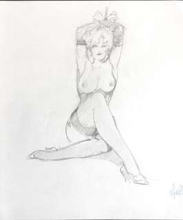 Leone Frollo | Pin Up - Leone Frollo - Illustrazione originale - Page volante | Catawiki
