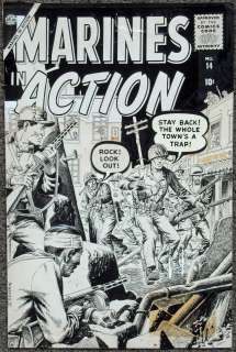 John Severin | Severin - MARINES IN ACTION #14, Cover Art, 1957 | Russ Cochran