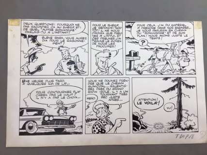 Greg | Greg - Demi-planche originale -Â Rock Derby -Â Défi de l’invisible - (1963) | Catawiki