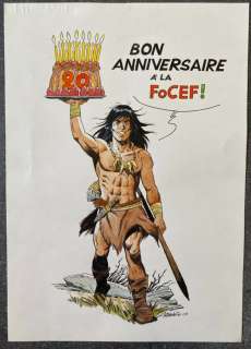 Aidans, Édouard | Aidans, Édouard - Dessin original couleur - Tounga - Bon anniversaire Ã  la FoCEF - (2006) | Catawiki
