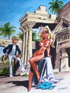 Dany | Dany - Dessin original couleur - Olivier Rameau et Colombe dans les ruines | Catawiki