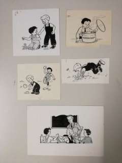 Gray (Croucher, Graham) | Gray (Croucher, Graham) - 5x Originele tekening - Pap en Lap - (1960) | Catawiki