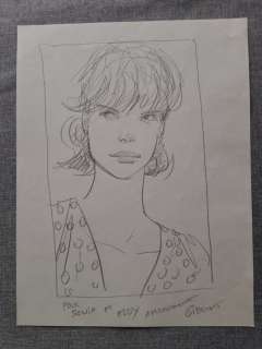 Gibrat | Gibrat - Dessin original (dédicacé) - Cécile - Le Sursis | Catawiki