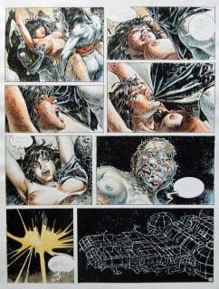 Paolo Serpieri | Druuna Tome 4 - Carnivora - Mise en couleurs originale de la planche n°31 - 35x25 cm - (1992) | Catawiki