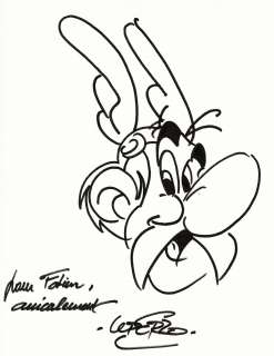 Uderzo | Astérix, dédicace sur feuille libre. | Septimus