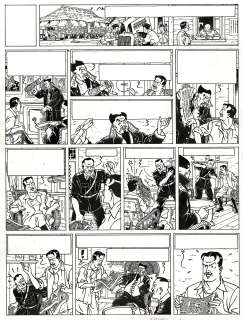 Teun Berserik | Blake et Mortimer, La vallée des immortels, menace sur Hong Kong, planche originale à l’encre de chine pour cet album paru en 2018 chez Blake et Mortimer. | Septimus