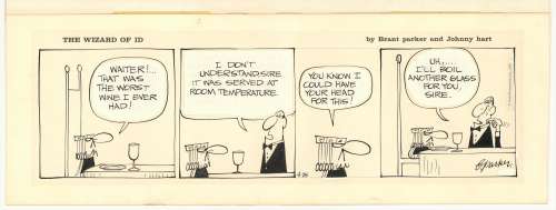 Brant Parker | Parker - THE WIZARD OF ID, Daily Strip (4/25/1975) NO RESERVE! | Russ Cochran