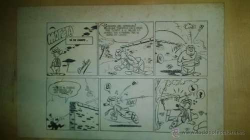 DIBUJO ORIGINAL MANUEL VAZQUEZ AÃ‘OS 40. MOFETA PERSONAJE MUY RARO DE ENCONTRAR PRIMERA AVENTURA