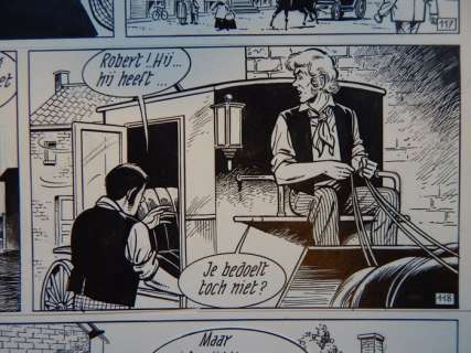 Ron Van Riet | Robert en Bertrand 81 - Originele pagina (p.30) - De Witte Ruiters - (1988) | Catawiki