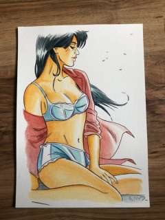 Jim | Jim - Dessin original Ã  l’aquarelle - Une nuit a Rome - Marie - Page volante - (2020) | Catawiki