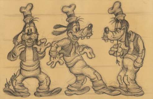 Joan Vizcarra | Goofy Model Sheet - Original Drawing - Joan Vizcarra - 50 x 32 cm - Pencil Art | Catawiki