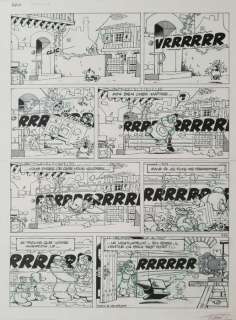 Turk - Turk - Planche originale Léonard T16 Traction Ã  vent - Génie Ã  revendre - (1987)