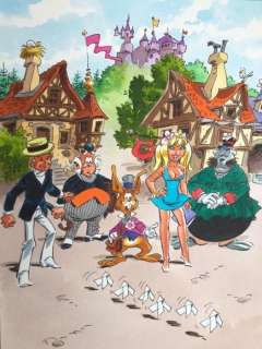 Dany | Dany - Dessin original couleur - Olivier Rameau - Â«Â La Danse des Petits PapiersÂ Â» | Catawiki