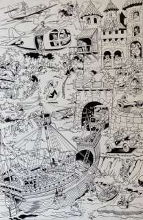 Geerts, Paul / Studio Vandersteen - | Geerts, Paul / Studio Vandersteen - Super grote originele tekening - Suske en Wiske affiche voor Scandinavic Press | Catawiki