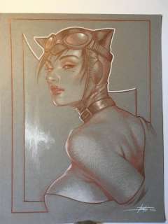 Luca Strati | L. Strati - original Art â€œCatwoman Bustâ€ Mixed media - Page volante - Exemplaire unique (2022) | Catawiki