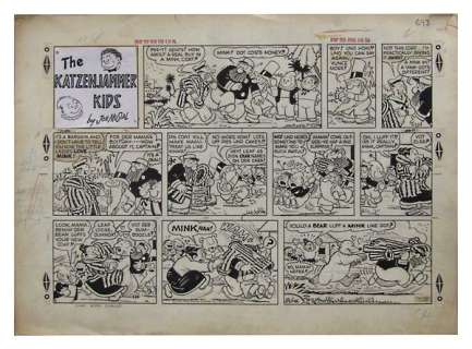 Original Art for the Katzenjammer Kids Comic Strip (July 28, 1957) by Joe Musial | mycomicshop.com
