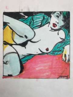 Alex Varenne | Alex Varenne - Nu en Vert - Page volante - Exemplaire unique | Catawiki