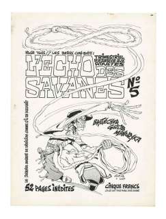 Marcel Gotlib - Couverture originale L‘Echo des Savanes 5, en octobre 1973. Signé