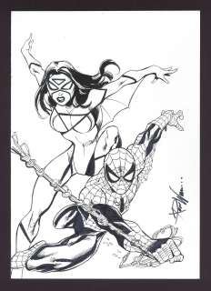 Spider-Man and Spider-Woman Sketch by Ron Williams | mycomicshop.com