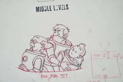 Belvision Studioâ´s | HergeÂ´s TIN TIN "Destination Moon" - Original Animation Production Drawing - Exemplaire unique - (1957/1957) | Catawiki