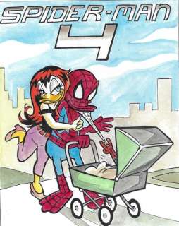 Tony Fernandez, Disney Artist | Donald & Daisy inspired by Spider-Man 4 - Original Painting By Tony Fernandez - Watercolor Art | Catawiki