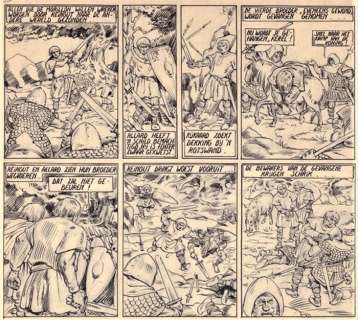 Laudy, Jacques | Laudy, Jacques - De Vier Heemskinderen / La Légende des quatre fils Aymon - original page n°35 + deluxe edition - (1946/2022) | Catawiki