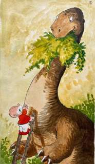 Dulieu, Jean | Dulieu, Jean - Originele, gepubliceerde tekening in kleur - Paulus de Boskabouter en Dino | Catawiki