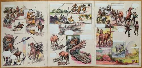 Roume, Carlos | Roume, Carlos - 3x Original page in colour - Il Puledro | Catawiki