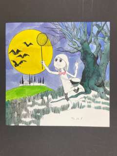 Marco Rostagno | Horror Sansoni n. 17 - Marco Rostagno - originale di retrocopertina "Alice" - Page volante - Exemplaire unique - (1970) | Catawiki