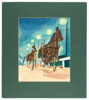 V. FRADER MIXED MEDIUM HARNESS RACING ORIGINAL PAINTING. | Hake’s