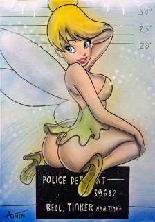 Alvin Silvrants | Tinkerbell - F you Police - Original drawing in colour by Alvin Silvrants | Catawiki